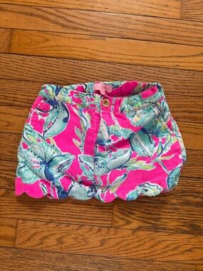 Lilly Pulitzer Pink Floral Scallop Hem Skort